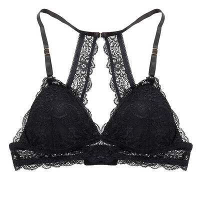 

Bras Women Sexy Lace Lingerie Wire Free Solid Color Beauty Back Bottoming Wrapped Chest Comfort Underwear