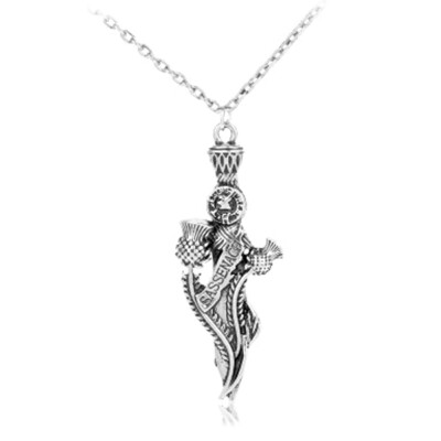 

Beauty Out lander Pendant Necklace Antique Gold Silver Sword