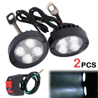 

2pcs Motorcycle Headlight Spot Fog Lights Head Lamp 4 LED Front 12V Driving