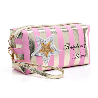 

New Women Strip Make Up Bag Waterproof Laser Cosmetic Bags Pvc Pouch Wash Toiletry Bag Travel Organizer Case