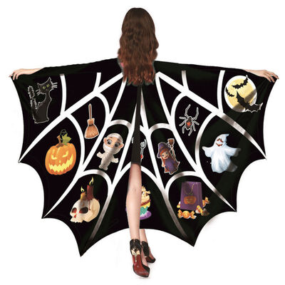 

Rotating Fairy Wings Chiffon CloakWith Neck Sleeve Hand Pull Position Suitable Halloween Party Masquerade Decorations Cloak