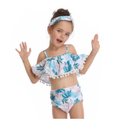 

Baby Girls Swimsuits Split-Style One-piece Print Cartoon Ruffles Bikini Childrens Swimwear Girls Swimsuit Swimming Suit Costumes