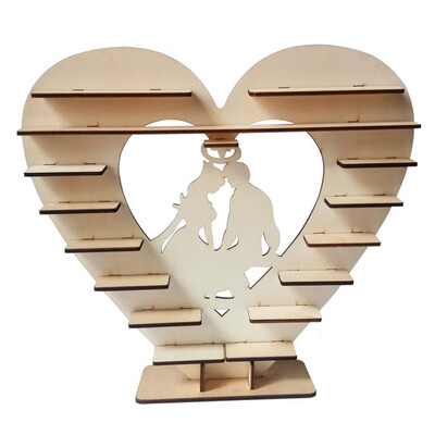 

Durable Wooden Love Shape Wedding Chocolate Stand Wedding Table Party Theme Decoration Assembling Wooden Decorations