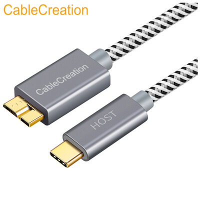 

CABLE CREATION CC0755 Type-C mobile hard disk data cable adapter cable type c to micro usb30 mobile hard drive cable usb-c alloy cotton mesh 03 m