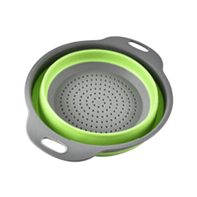 

Round Draining Basket Collapsible Colander Silicone Strainer Kitchen Storage Fruit Vegetable Basket Folding Filter Kitchen Tools