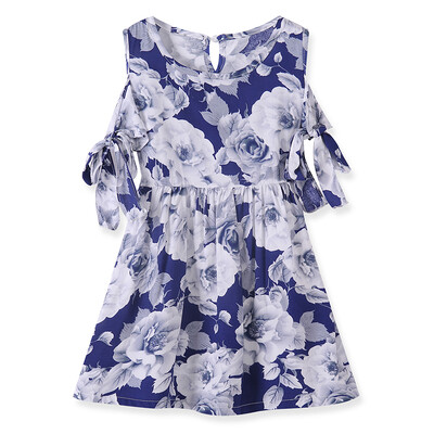 

Cute Little Girl Casual Dresses Summer Casual Baby Girls Floral Print Short Sleeve Dress Kids Toddler Pageant Sundress
