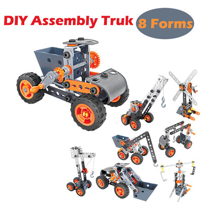 

YIWULAChildren DIY Assembly Puzzle Screw Block Truck Educatinal Toy Gift with 8 Forms