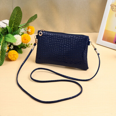

Women Small Shoulder Bag PU Leather Crocodile Patten Zipper Crossbody Bag