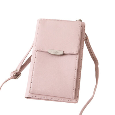 

Multi-pocket Solid Color Faux Leather Women Mini Shoulder Bag Phone Pouch Purse