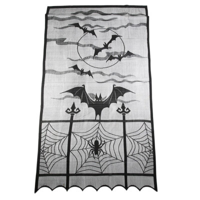 

Halloween Spider Bat Pattern Tablecloth Fireplace Cloth Scarf Lamp Cover Cloth Cool Halloween Door Curtain Festival Products