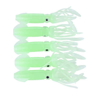 

Artificial Bait 5pcsset False Squid Shape Night-luminous Soft Lure Fishing Accessories reusable fishing lures
