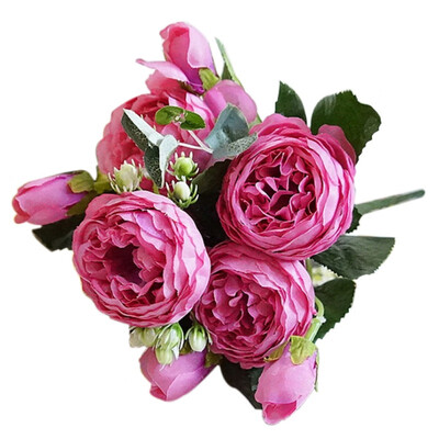 

5PCS Bunch Of Philippe Persian Simulation Rose Home Wedding Decoration Red Fake Flower Wedding Decor Scrapbooking DIY Supplies