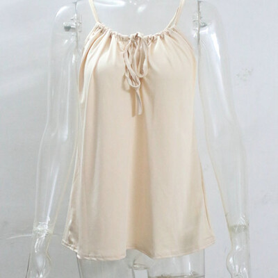 

Women Summer Top Fashion Solid Color Sexy Camisole Hanging Neck Sleeveless Ladies Bottoming Vest Top Women New Arrival