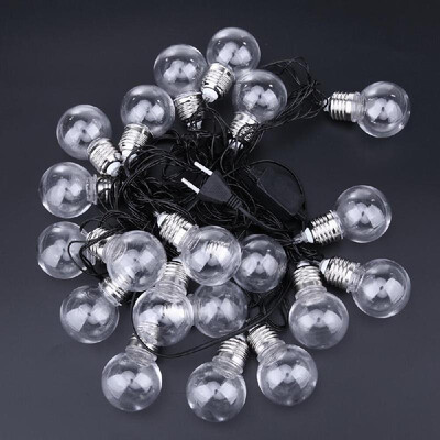 

6M 20 LED Clear Globe Indoor Outdoor Decoration Plastic Bulb Festoon Party Garden Yard Fence Lamp Holiday String Lights