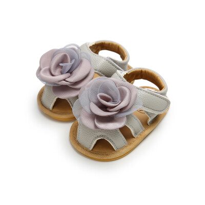 

Summer floral Newborn Baby Shoes Pram Crib First Walkers Hollow Soft Rubber Soled Outdoor PU Leather Girl Boy Shoe