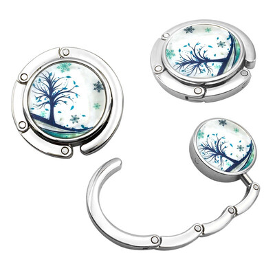 

Colorful Round Metal Foldable Handbag Purse Shoulder Hanger Table Desk Hook Random Color