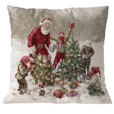 

Tailored Merry Christmas Pillow Cases Linen Sofa Cushion Cover Home Decor Pillow Core