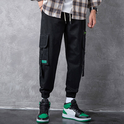 

Gobestart Mens Casual Fashion Loose Patchwork Pockets Overalls Sports Ankle-length Pants