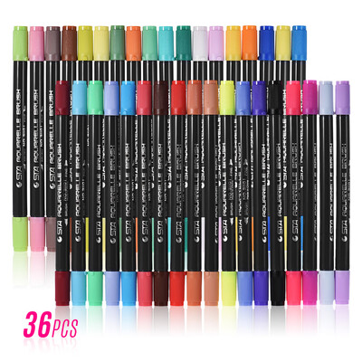 

11224364880PCS STA Watersoluble Double Headed Mark Pen Colorful Painting Pen Cartoon Art Design Hand Drawing Marker Pen Suit