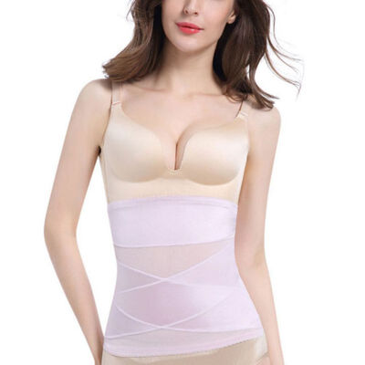 

Women Solid Color Plus Size Thin Postpartum Abdomen Belt Stereo Cross Design Slimming Body Shaping Belt