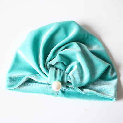 

Baby Girls Cap Solid Fitted Baby Hat With knotted pearl For Kids Newborn Girl