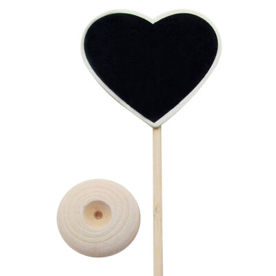 

2 PcsSet Modern Rectangle Heart-shaped Wooden Holder Blackboard Message Board Seat Tag Sign Stent Wedding Party Decorations