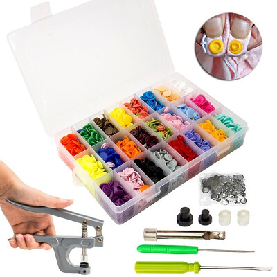 

1 Set Snap Plier & 375pcs T3T5T8 Snap Button Fastener Plastic Resin Buttons Hand Press Tool Pliers 005
