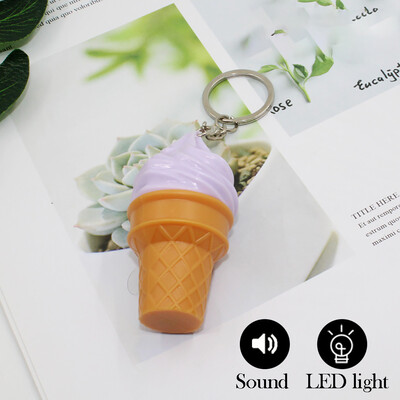 

Siaonvr Ice Cream LED&Sound Light Lamp Flashlight Keyring Key Chain Kids Gift Toy