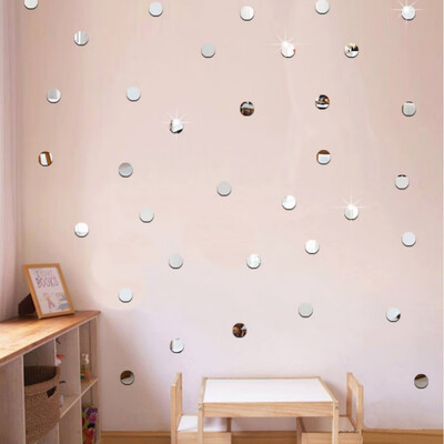 

Round Acrylic Mirror Surface Wall Sticker 5cm 50pcs or 2cm 100pcs Removable DIY wall stickers for kids&home decoration