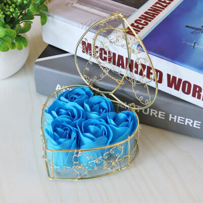 

Artificial Fashion Rose Flower Box Makeup Organizer Cosmetic Tools Holder Flower Gift Box For Valentines Day Decoration Maison