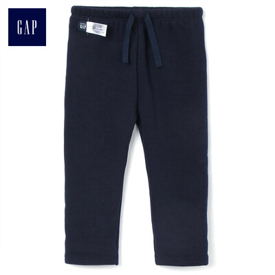 

GAP flagship store childrens clothing baby plus velvet knit pants Wei pants 400006 navy blue 0-3M