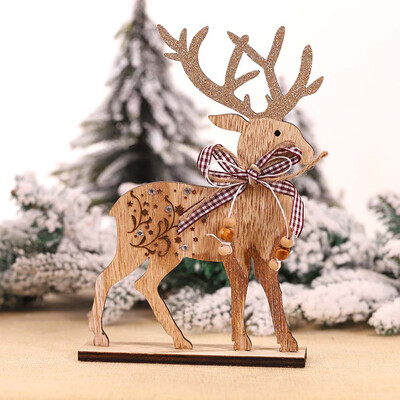 

Wood Christmas Elk Deer Ornaments Xmas Tree Hanging Decoration Pendant Gift New