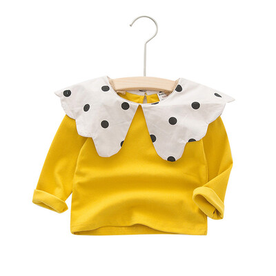 

2019 New 5 Colors Autumn Baby Girl Long Sleeve T-Shirts Kids Polka Dot Printed Tops Tees Casual Blouse