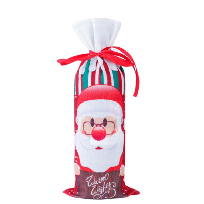 

Christmas Decorations for Home Santa Claus Wine Bottle Cover Snowman Stocking Gift Holders Xmas Navidad Decor