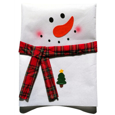 

Household Decoration Christmas Bright Colors Chair Cover Cute Snowman Chair Back Covers Decoration Holiday Party Lovely Shape