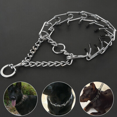 

Metal Steel Chain Dog Training Prong-Pinch Adjustable Choke Spike Collar Pet