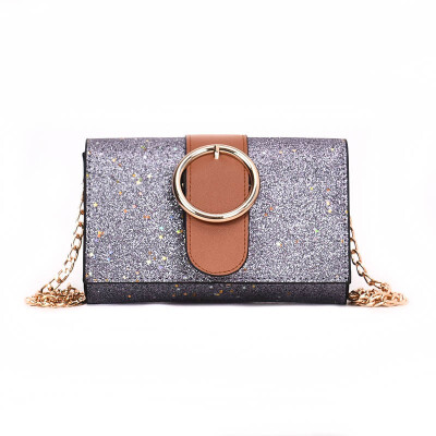 

NovelTeez 2018 new Korean version of the tide sequins wild small square bag fashion chain shoulder slung handbag