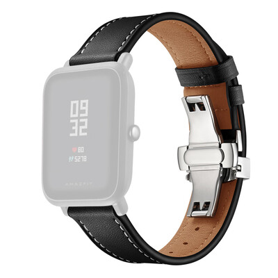 

〖Follure〗QuickRelease Softer Premium Leather Strap Replacement Band For Huami Amazfit Bip