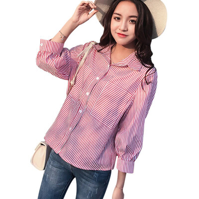 

Striped Women Blouse V-Neck Long Sleeve Casual Shirts Women Tops Spring Autumn harajuku shein vadim kimono plus size