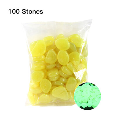 

100pcsBag Luminous Pebbles Glow in the Dark Stones Home Fish Tank Outdoor Decor Garden Walkway