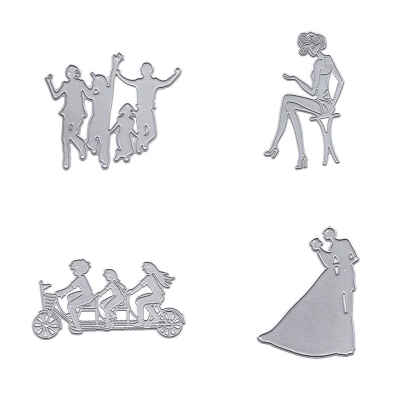 

Family Seat Girl Couple Dance Paper Template Metal Stencil DIY Invitation Cards Photo Album Decoration Cutting Dies