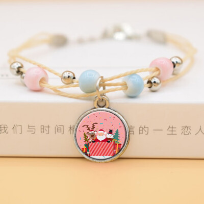 

Fashion Time Gem Christmas Tree Snowman Bracelet For Childrens Christmas Gift