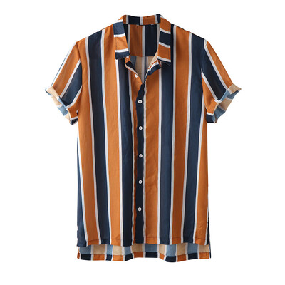 

Tailored Mens Summer Fashion Lapel Multi Pocket Pure Color Short Sleeve Shirt Top Blouse