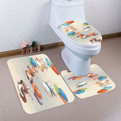 

〖Follure〗3pcs Colorful Pattern Non-Slip Bath Mat Bathroom Kitchen Carpet Doormats Decor