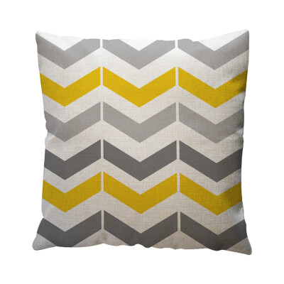 

〖Follure〗Yellow Geometric Pattern Throw Pillow Case Cushion Cover Home Decor Cotton Linen