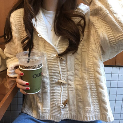 

Sweater Women Cardigan New Autumn Knit Harajuku Loose Warm Cardigan Female College Casual Long Sleeve Winter Coat