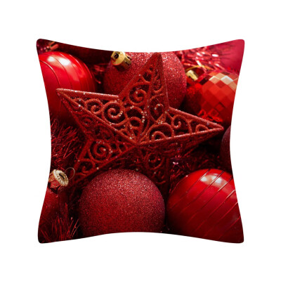 

Siaonvr Christmas Pillow Case Glitter Polyester Sofa Throw Cushion Cover Home Decor