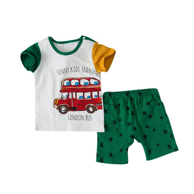 

Baby Short Sleeve Suit Comfortable Breathable Cotton Baby Short T-shirt Suit Summer