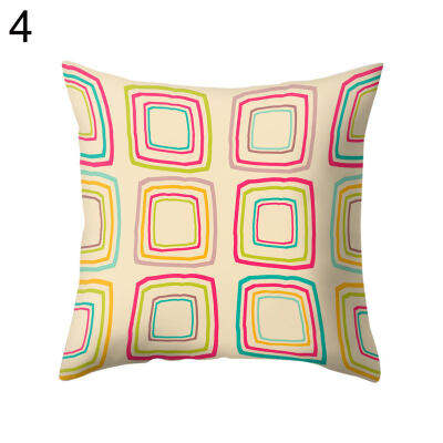 

Stripe Flower Leaf Square Pillow Case Cushion Cover Sofa Bed Car Office Decor