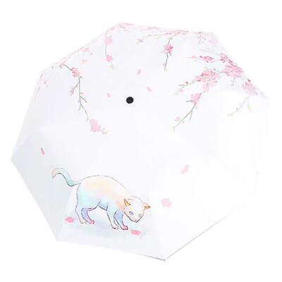

Summer 3 Folding 8 Bones Portable Travel Umbrella Windproof Double Purpose For Sun Protection And Rain